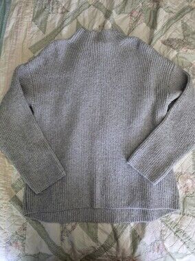 St. John's Bay Gray Ribbed Mock-Neck Crewneck Sweater